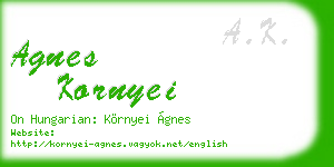 agnes kornyei business card